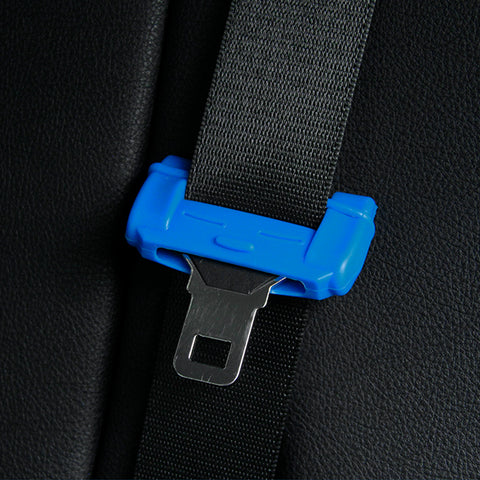 4PCS Blue Silicone Interior Vehicle Seat Belt Buckle Clip Safety Cover Trims