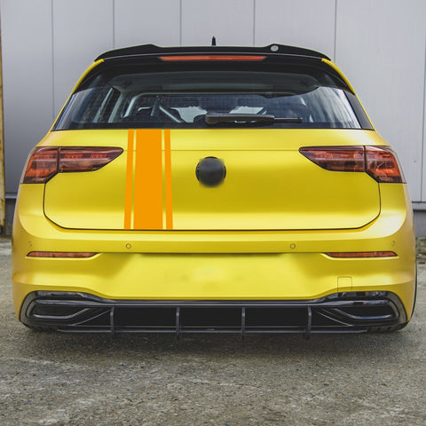 3X Yellow KK Vinyl Front Hood Bumper Fender Trunk Stripe Sticker Decal For Car