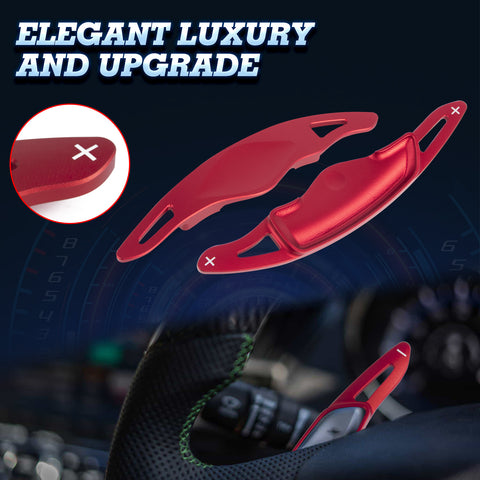 2x Aluminum Red Steering Wheel Paddle Shifter Extensions For Hyundai Genesis G70