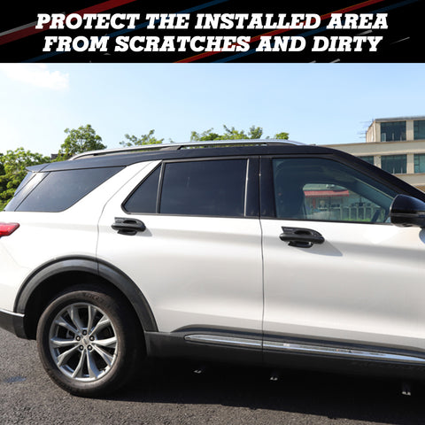 Carbon Fiber ABS Exterior Door Handle Bowl Cover Trim For Ford Explorer 2020-23