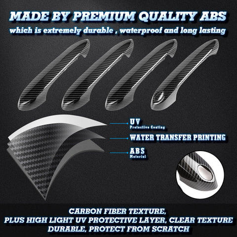 4Pcs Carbon Fiber Pattern Door Handle Cover Trim For BMW 3 Series 330i Sedan 2019-2021