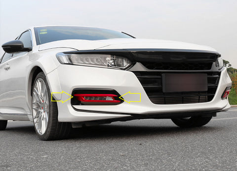 ABS Front Fog Light Lamp Cover Molding Trim fit for compatible with Honda Accord 10th Gen 2018 2019 2020,Glossy Red