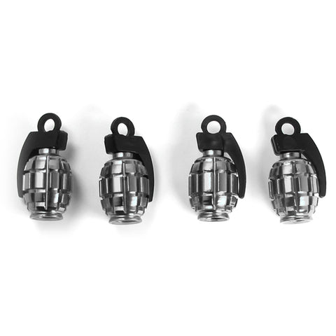 Tire Wheel Valve Stem Caps Set Air Dust Cover Caps Grenade Shape/Skull Shape