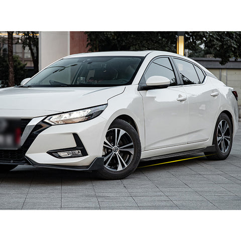 Car Lower Side Skirts Protect Rocker Panel Splitter Winglets Diffuser Bottom Line Extension Body Universal Fit Most Vehicles, 8Pcs/Set (Glossy Black) 85.8 Inch/2.18M