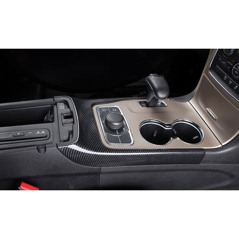 Carbon Fiber Pattern Gear Shift Box Cover Trim For Jeep Grand Cherokee 2014-2020