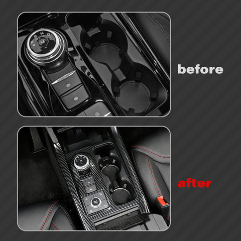 Carbon Fiber Style Center Gear Shift Box Trim Decal For Ford Explorer 2020-2023