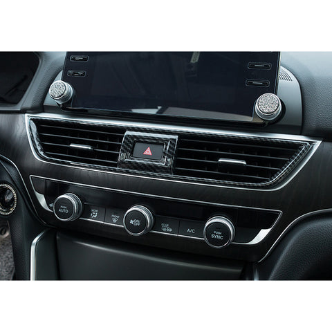 Set of Center Console Middle & Dashboard Side Air Vent AC Outlet Cover Trim, Carbon Fiber Pattern, Compatible with Honda Accord 10th Gen 2018-2022