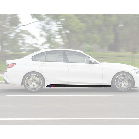 2x Carbon Fiber Pattern Side Skirt Stripe Sticker For BMW 3 4 5 Series 320i 420i