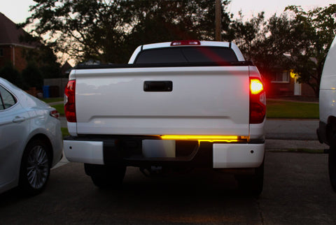 60" 5-Functions Triple Rows LED Tailgate Strip Light Bar - Sequential Turn Signal/Brake Light Strip/Running/Reverse/Double Flash for Trucks Trailer Pickup etc, No Drill Install