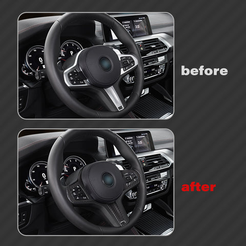 Carbon Fiber Look Steering Wheel Moulding Trim Kit For BMW 3 Series G20 2019-21