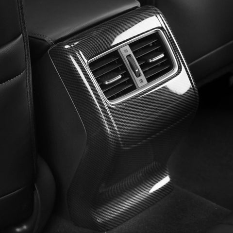 Carbon Fiber Texture AC Air Vent Outlet Rear Center Cover Trim For Honda Accord 2018 2019 2020 10th Generation