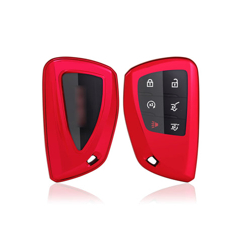 Red Soft TPU Full Protect Remote Key Fob Cover For Chevrolet Suburban 2021-2022