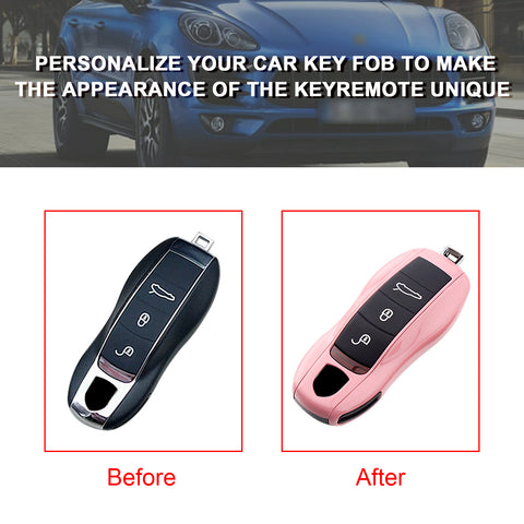 Gloss Pink ABS Smart Key Fob Cover Holder For Porsche Macan Carrera 911 Cayenne