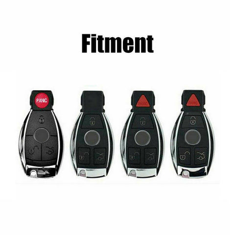 Keyless Remote Entry Key Fob Shell Cover Case TPU Leather Red For Mercedes Benz