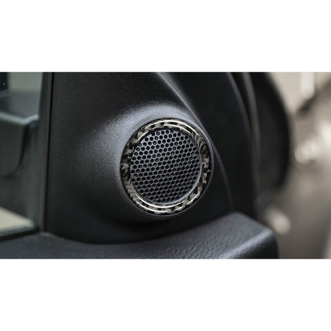 Carbon Fiber Style Door Stereo Speaker Ring Cover Trim Jeep Grand Cherokee 11-20