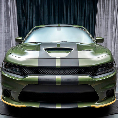 2PCS Exterior Front Bumper Lip Splitter Spoilers Protector Bumper Corner Edge Guard Cover Trim Accessories Compatible With Dodge Charger SRT Hellcat/SRT 392/Scat Pack/RT Scat Pack 2015-2021, Yellow