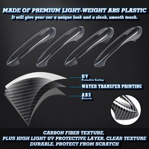 4X Carbon Fiber Style Door Handle Bezel Cover DecorFor BMW 5 Series G30 2018-up