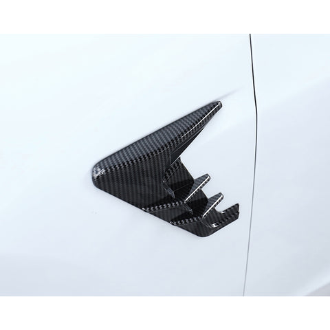 Glossy Carbon Fiber Side Fender Camera Flank Cover Trim For Tesla Model 3 Y 2021