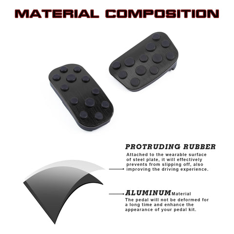 Set Black Anti-Slip Brake Foot Pedal Pads Kit For Toyota Corolla Cross 2020-2023