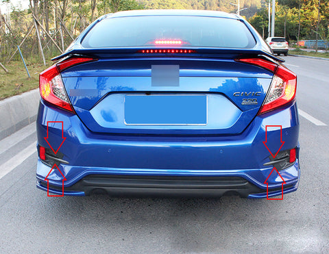 2pcs ABS Carbon Fiber Rear Fog Light Reflector Molding Trim For Honda Civic 2016 2017 2018 2019 2020 10th Sedan Decoration