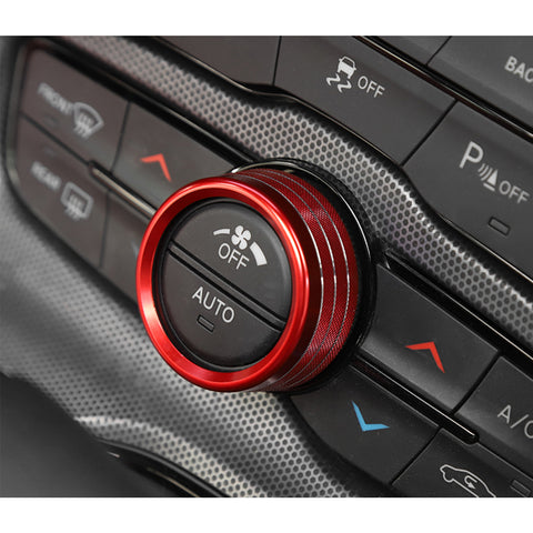3X Alloy AC Radio Volume Adjust Knob Ring Circle Cover Trim For Dodge Charger Challenger 2015-2019