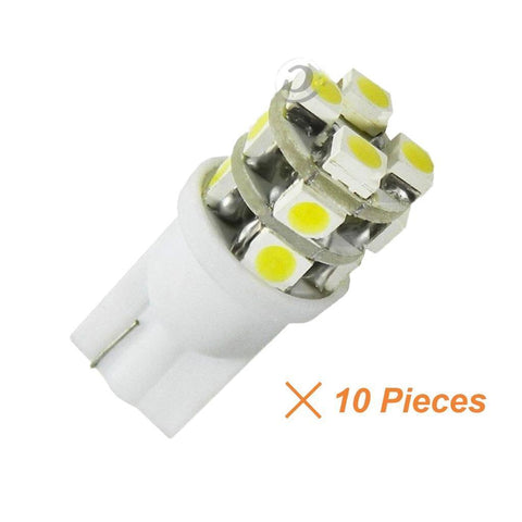 10x Super White\ Blue 12-SMD T10 194 168 2825 175 W5W Wedge LED Car Lighting Bulbs