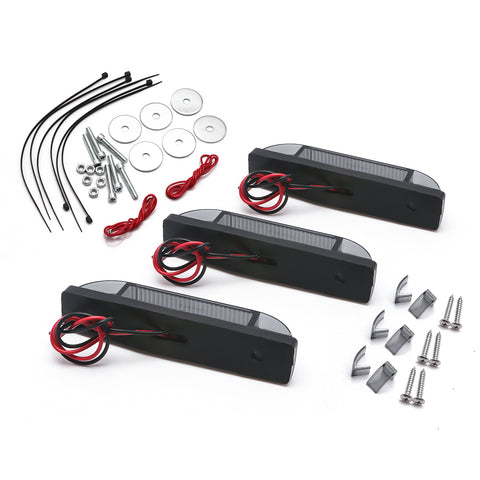 3x Smoked Lens Amber LED Front Center Grille Marker Running Light Package For Toyota Tundra 2014-2021 (With Wiring,Hardware)