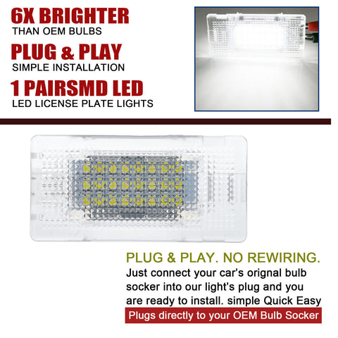 Canbus Error Free White Full LED Luggage Trunk Cargo Area Light Lamp Assembly Replacement For BMW 3 5 6 7 Series X1 X5 F10 F11 E90 E92 E53 Accessories,Super Bright 24-SMD