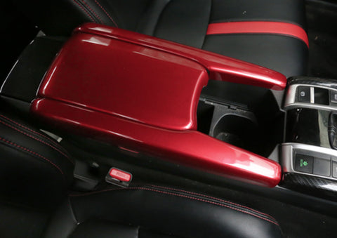 Red Center Console Armrest Box Panel Decor Cover Trim Protector Cap For Honda Civic 2016 2017 2018 2019 2020 10th Generation Insight EX 2019-2022 Interior Accessories