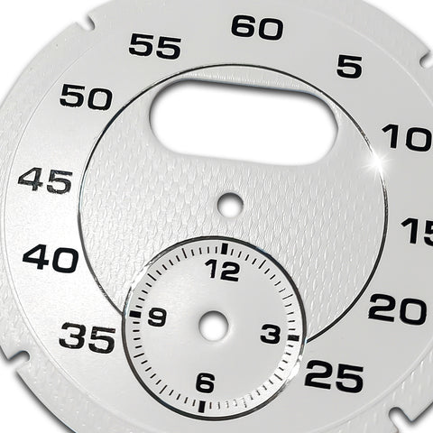 Interior Guard Dial Gauge Face Cover Trim Sporty Chrono Instrument Overlay for Porsche Macan Boxster Cayenne Cayman 991 Panamera 970 (White)