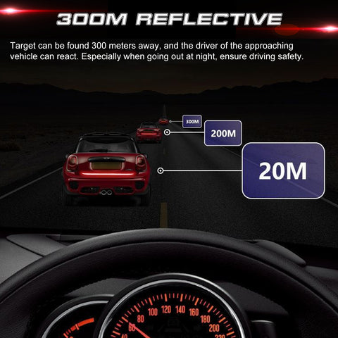 Red Exterior Reflective Body Safety Warning Strip Decals Universal for Car Trunk