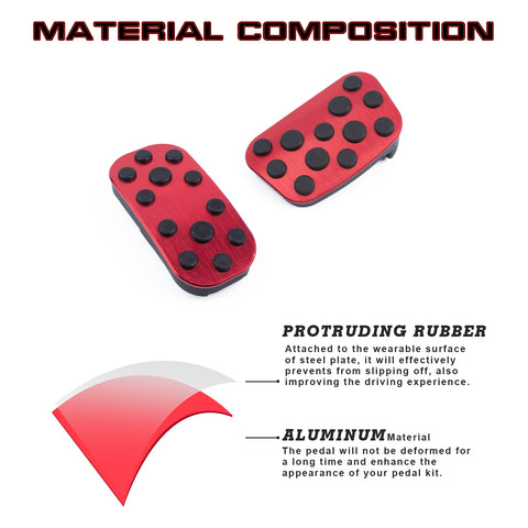 Red Brake Accelerator Foot Area Pedal Pads Cover For Toyota Corolla Cross 2020+