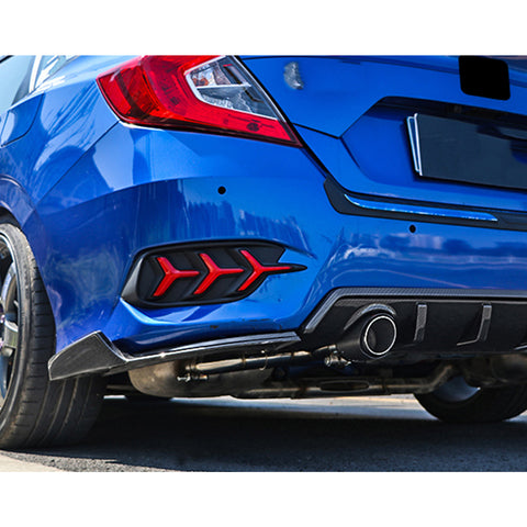 Sedan Rear Bumper Side Skirt Lip Splitter Glossy Black For 2016-2021 Honda Civic 4 Door Sedan Model