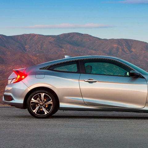 Carbon Fiber Style Side Door Window Strip Decals For Honda Civic Coupe 2016-2021