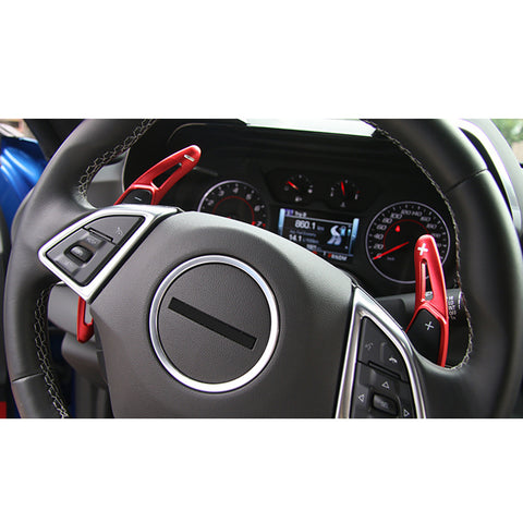 Red Alloy Steering Wheel Extension Paddle Shifter For Chevrolet Corvette Camaro