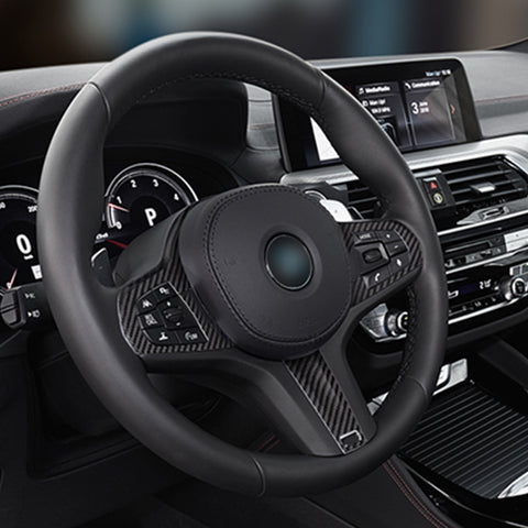 Carbon Fiber Look Steering Wheel Moulding Trim Kit For BMW 3 Series G20 2019-21