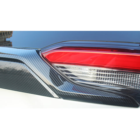 Exterior Rear Trunk Lid Tailgate Upper Lip Strip Protector Cover For Toyota RAV4 19-21, Carbon Fiber Texture