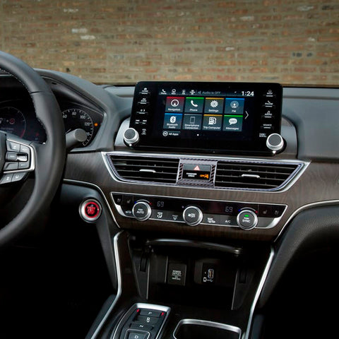 Carbon Fiber Texture Dashboard AC Air Outlet Cover Trim For Honda Accord 18-20