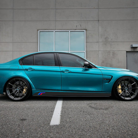 2x Carbon Fiber Pattern Side Skirt Stripe Sticker For BMW 3 4 5 Series 320i 420i