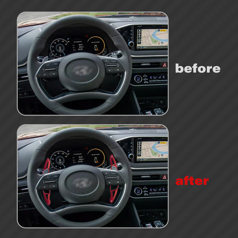 2x Aluminum Red Steering Wheel Paddle Shifter Extensions For Hyundai Genesis G70