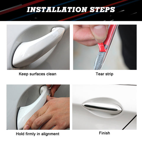 4pcs Sporty Black Exterior Door Handle Strip Cover Trim For BMW 5 Series F10 F11 F18 2011-2017