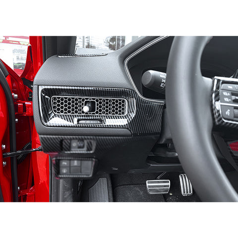 2x Carbon Fiber Pattern Dashboard AC Air Outlet Cover Trim For Honda Civic 2022