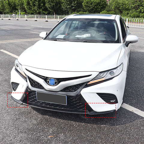 2pcs Black Front Bumper Corner Edge Guard Decor Cover For Toyota Camry 2018-2020