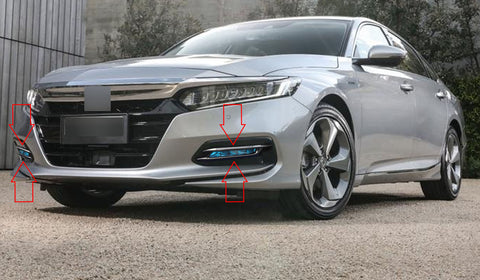 Carbon Fiber Pattern Front Fog Light Lamp Cover Molding Trim fit for compatible with Honda Accord 2018 2019 2020, 2PCS