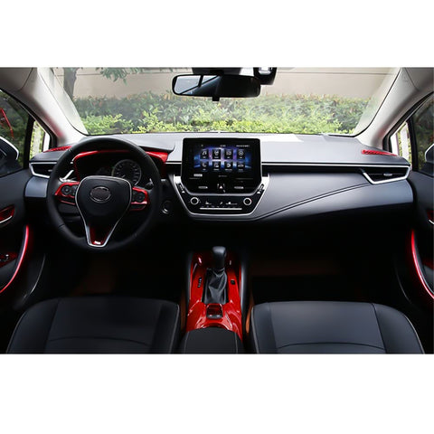 Sporty Style Red Center Gear Shift Frame Cover Trim For Toyota Corolla 2020-2022