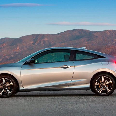 Matte Black KK Vinyl Side Door Window Stickers For Honda Civic Coupe 2016-2021