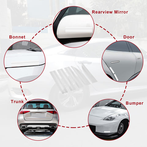 White Reflective Glow In The Dark Car Rear Bumper Warning Decal Strips Universal