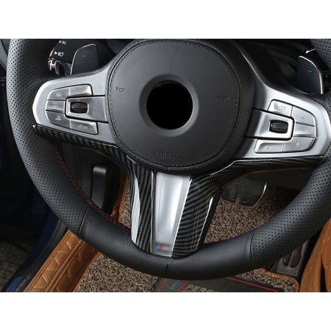 2pcs Carbon Fiber Steering Wheel Lip Strip Molding ABS Trim For BMW 3 Series G20 320i