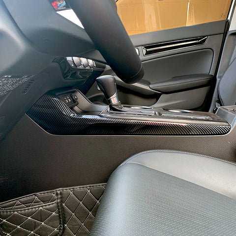 2pcs Carbon Fiber Pattern Gear Shift Both Side Cover Trim For Honda Civic 2022