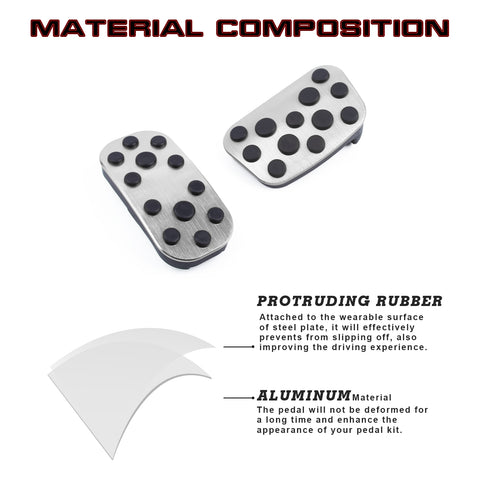 Silver Aluminum Brake and Gas Accelerator Pedal Covers For Toyota Corolla 2020+